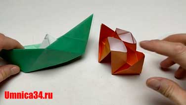 Оригами. Как сделать утку из бумаги (видео урок)